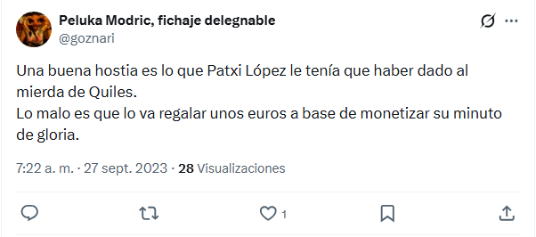 CarlosDarnay's tweet photo. @goznari @Gabriel__Morell @elmundoes Solo vale justificar cuando no son de tu secta. Cara de palo. https://t.co/vUHv2UKZJz