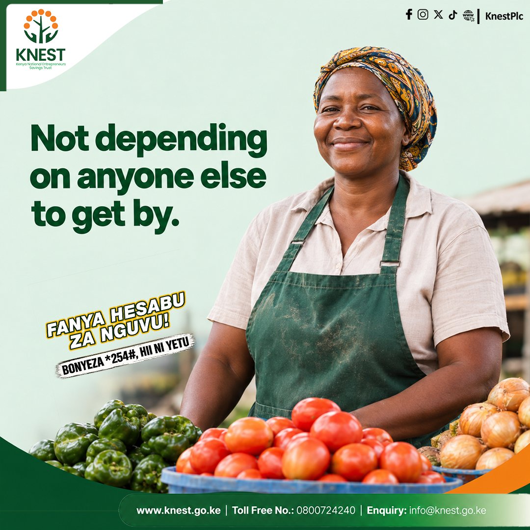 KnestPlc's tweet photo. 𝐑𝐞𝐭𝐢𝐫𝐞𝐦𝐞𝐧𝐭 𝐢𝐬𝐧'𝐭 𝐣𝐮𝐬𝐭 𝐚 𝐧𝐮𝐦𝐛𝐞𝐫. 𝐈𝐭'𝐬 𝐚 𝐟𝐞𝐞𝐥𝐢𝐧𝐠. 𝐖𝐡𝐚𝐭 𝐝𝐨𝐞𝐬 𝐲𝐨𝐮𝐫𝐬 𝐥𝐨𝐨𝐤 𝐥𝐢𝐤𝐞?

Swipe through, and when you're ready to start building that future, dial *254#.

#Fanyahesabuzanguvu #Hiiniyetu https://t.co/HINDMenUmB