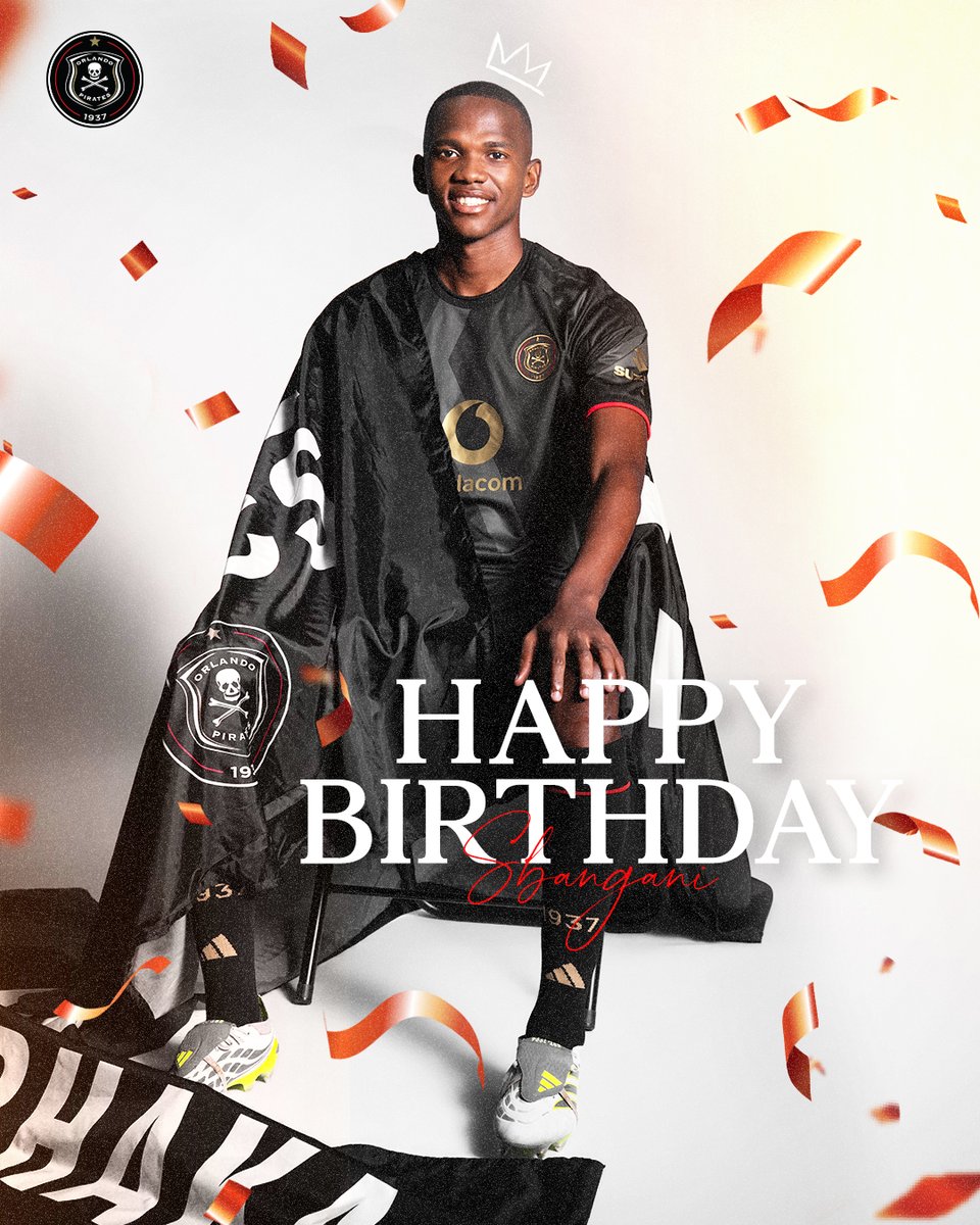 orlandopirates's tweet photo. Wishing our #37 Sbangani Zulu a Happy Birthday!  🎉🎉🎉 🎂🎂🎂

⚫️⚪️🔴⭐️
#OrlandoPirates
#OnceAlways https://t.co/HVZKfEJGjs