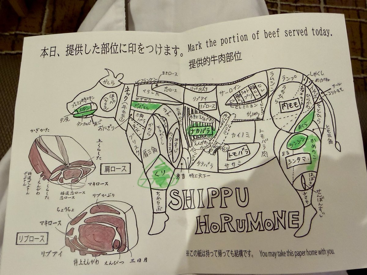 emi_274a's tweet photo. 提供された部位は説明してくれてマークしてくれました。
お肉も美味しくて接客も丁寧で良かった🫶 https://t.co/4rDv6geumz