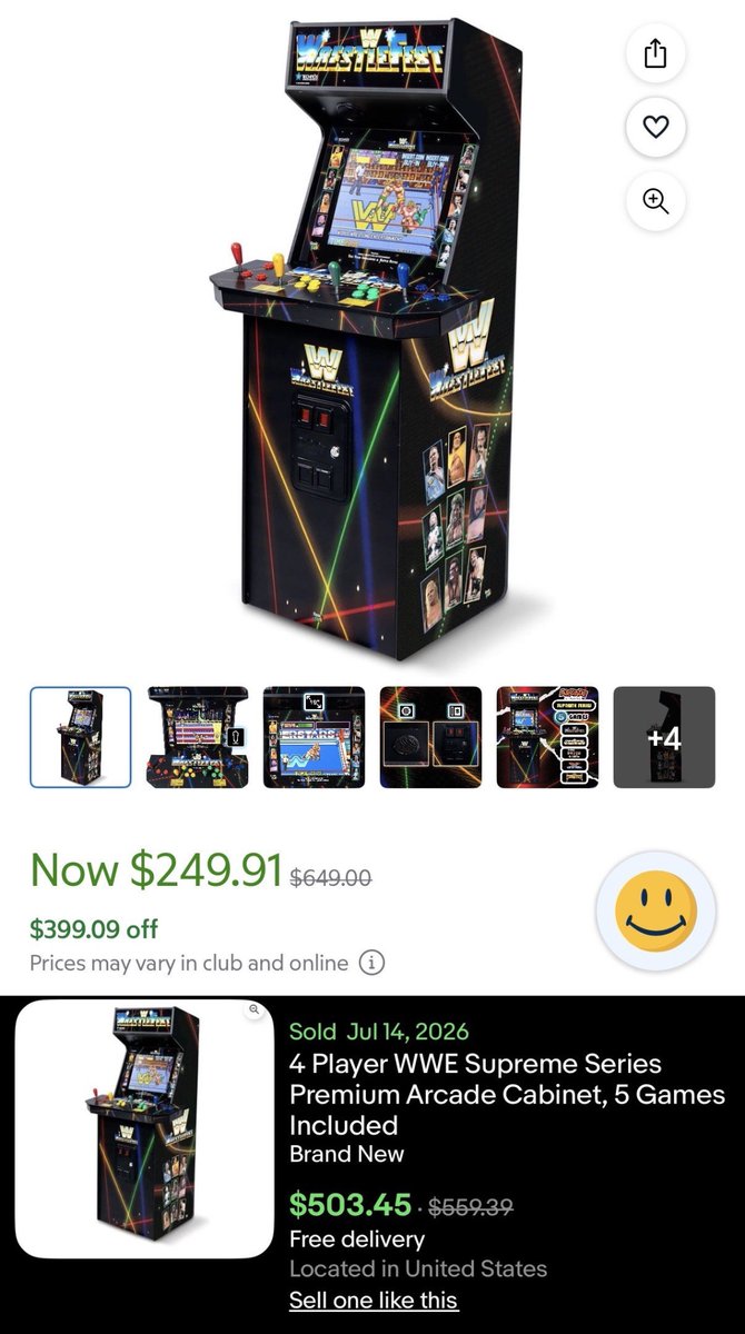 Pricerrors's tweet photo. $650 ARCADE MACHINE NOW $250

Price dropped over $400 at Sam’s Club

https://t.co/3p1Z1ZO4uo #ad

One sold for $500 at eBay but this is more local if you have right buyer or good personal 

Keep in mind weight and size

Cheap Sam's Club membership: https://t.co/Pl5KqFErrS #ad https://t.co/vW3EfCeBgm