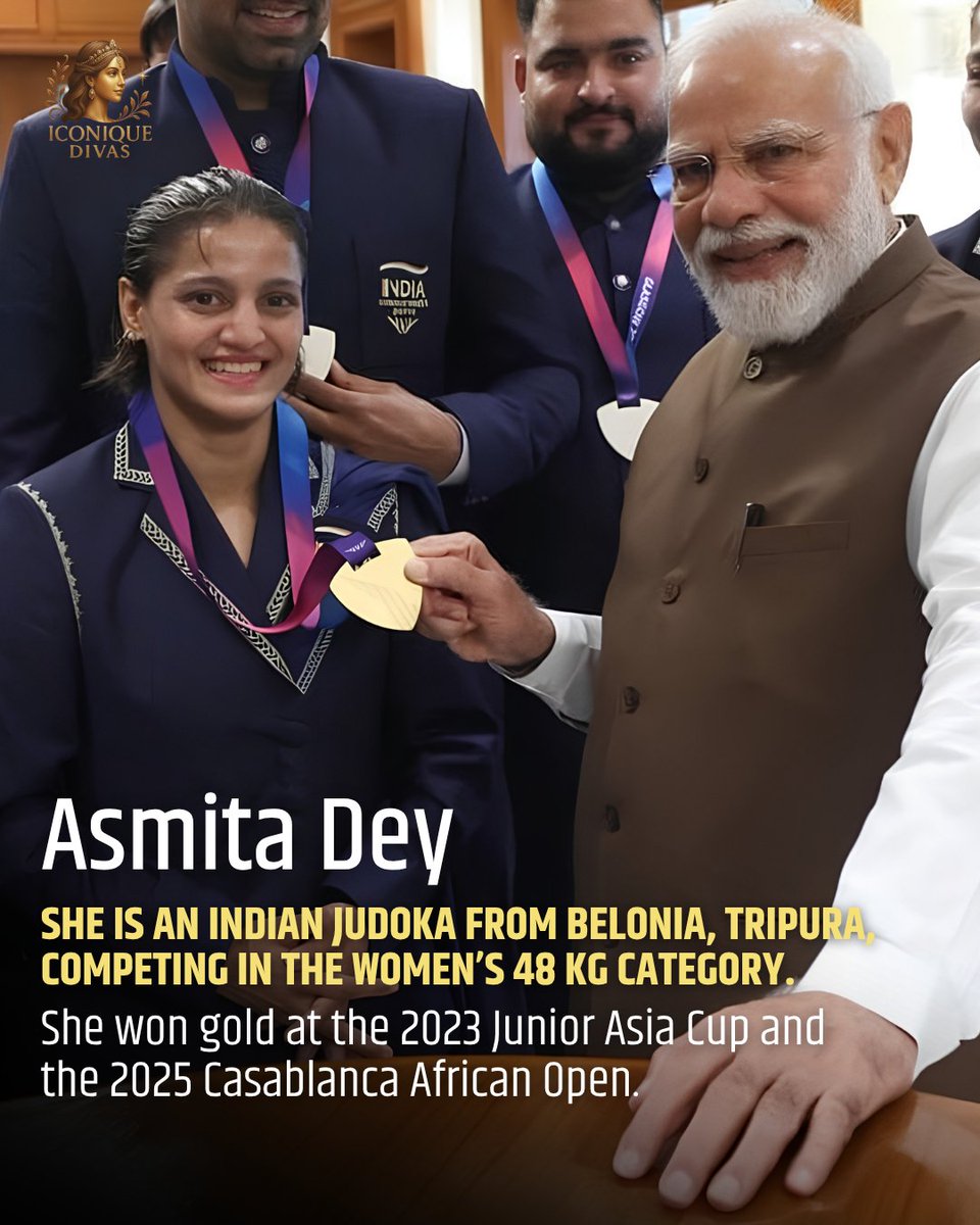 IconiqueDivas's tweet photo. From Tripura to Commonwealth Games gold.

Asmita Dey turned a humble beginning into a historic achievement for Indian judo.

“Your starting point is not your destination.”

@Swatimba82 
#IconiqueDivas #AsmitaDey #WomenWhoInspire #Judo #CommonwealthGames #WomenInSports https://t.co/85gWH92CuK