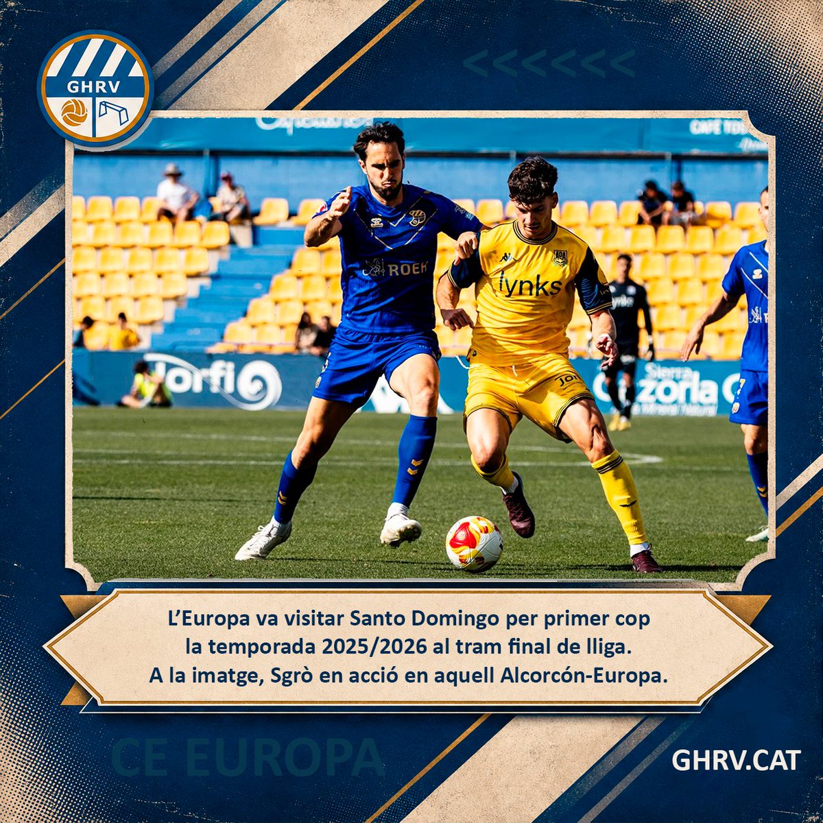 GHRamonVerges's tweet photo. 🔙 Historial

Alcorcón 🆚 @CEEuropa 

✈️ A fora ➡️ 1 partit (1V) amb 1 GF

⚽️ L'Europa afrontarà aquest cap de setmana la seva segona visita en lliga al camp de Santo Domingo.

📷 Adrian SB Visuals

🧵 👇🏽

#futbolcat #CEEuropa https://t.co/Jk6gVLlYwj