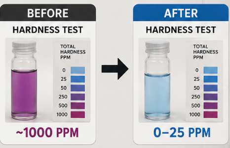 vagaryplay's tweet photo. Got tired of limescale and hard water ruining my skin/hair,  I DIYed an inline ion-exchange resin softening setup for my showerhead. Hardness dropped from 1000 down to 0–25 ppm. Only cost me <$20 + one hour, 100% renter-friendly. Let me know if you want a guide + parts list! 🚿🧪 https://t.co/9f88HxC7iQ