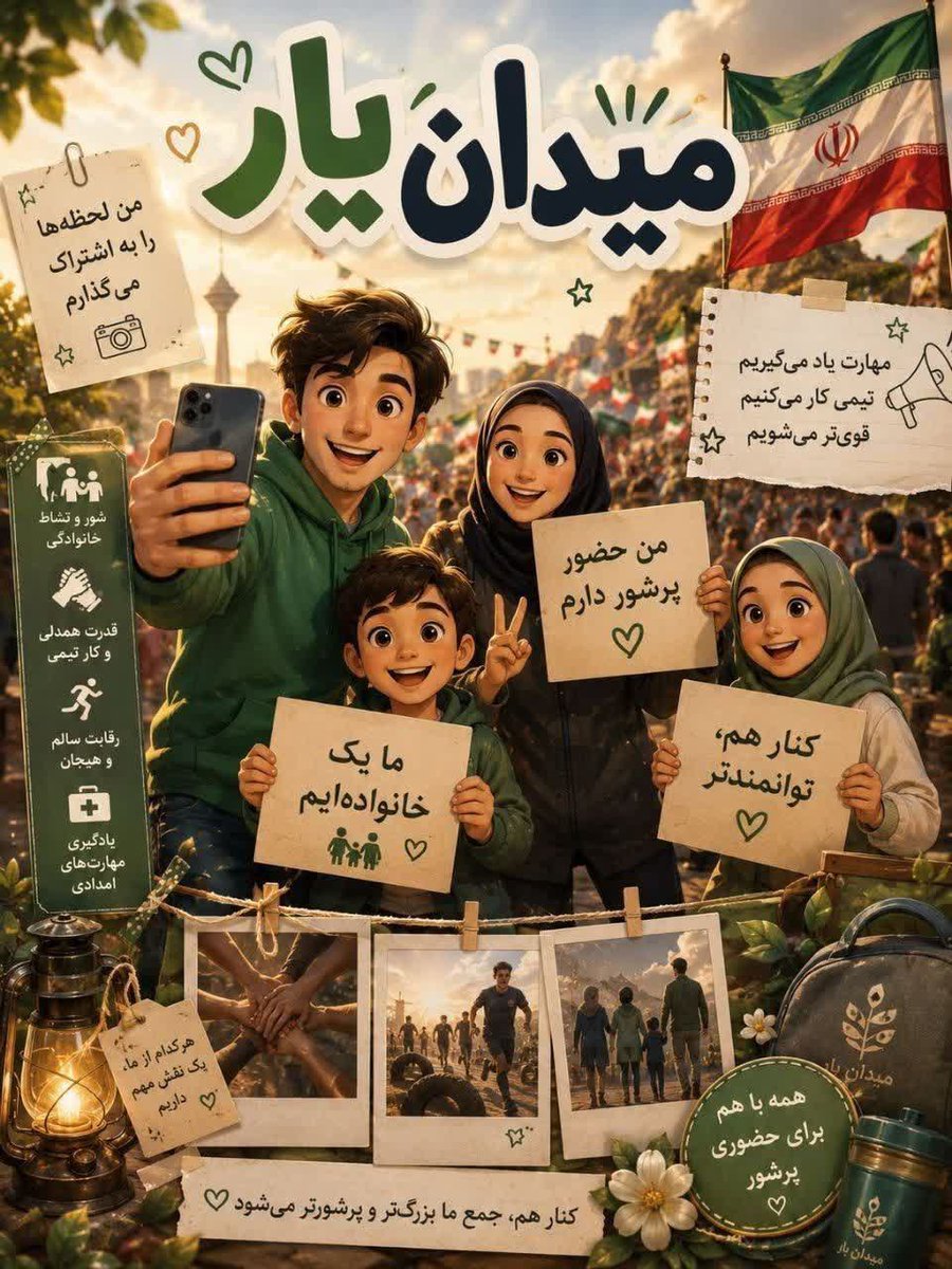 abolfazlresole's tweet photo. برای ایرانِ فردا، باید از امروز تمرینِ اقتدار کرد.
«#میدان_یار» امیدی است که در دل جامعه برای رسیدن به قله‌ها جوانه می‌زند.

#میدان_یار https://t.co/SuXODjoBfj