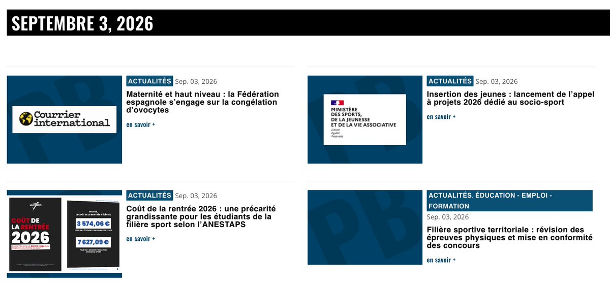 patrickbayeux's tweet photo. Jeudi 3 septembre #concours #filièresportiveterritorial #CTAPS #ETAPS #OTAPS #rentrée #cout #staps #maternité #insertion #sociosport
https://t.co/3eQgsUROYM https://t.co/msmCKMFp9O