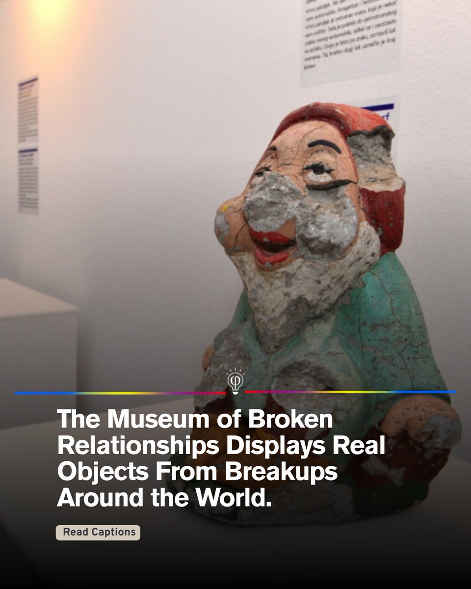 FactPoint's tweet photo. In Zagreb, Croatia, the Museum of Broken Relationships turns heartbreak into an unusual collection of memories.

The museum displays real objects donated by people from around the world after relationships ended. Each item comes with an anonymous story explaining why it mattered. https://t.co/2uWDKcoHRn