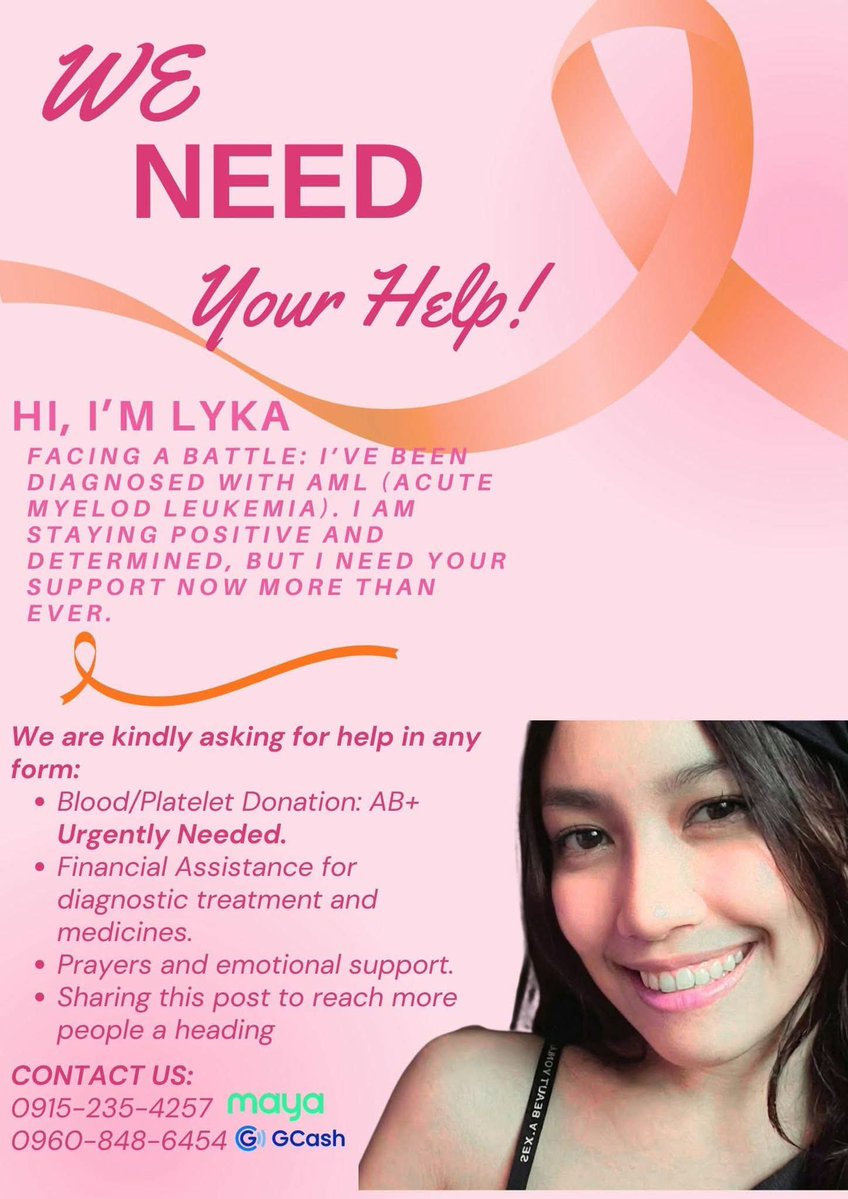 MikaNase's tweet photo. KAPS I NEED HELP MAG ANNOUNCE TO HELP OUR FELLOW A'TIN NA MAY LEUKEMIA.

 Need nya po ng AB+ Blood donation asap!!! Sa East Ave Medical Center po pumunta to donate. She's a young mom with a small child pa po.

malaki kasi reach mo kaya baka may maka bigay ng dugo and financial help as well. kahit ano pero now ang mas need ay yung DUGO. Please reach out sa iba din po na Big A'tin accounts. Thank you. God bless 🙏🏻

DM lang po sakin ng Close Friend kong A'TIN. alam kong may pag kakaisa ang A'TIN sa lahat ng Bagay. Maliit man na halaga. pag pinag sama sama. Malaki na po yan🙏

Ang pag Pray po natin si Kaps🙏
