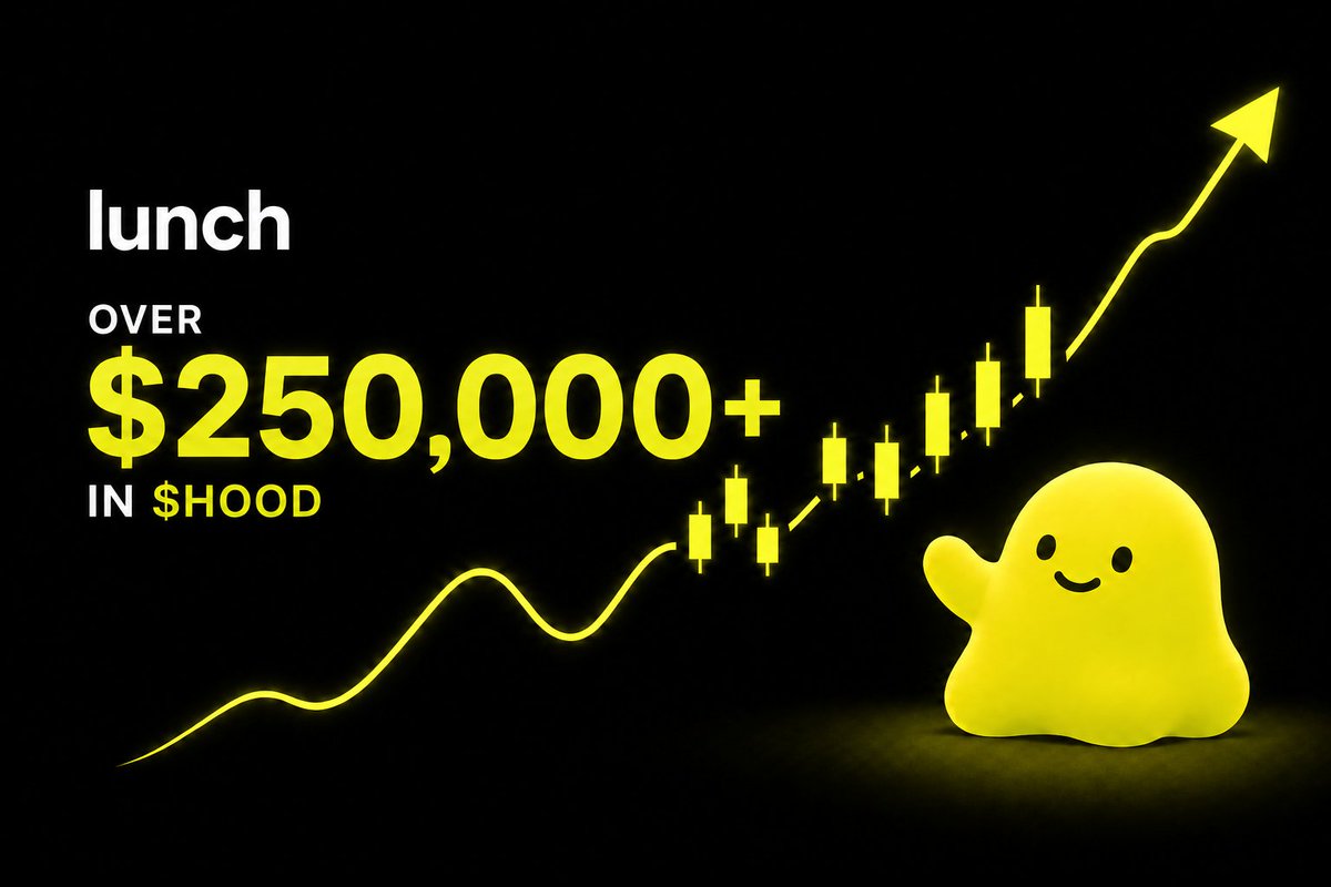 lunchdotfun's tweet photo. Over $250000 $HOOD has been distributed as rewards by https://t.co/xqLTZqUjmC tokens, only this week, with 50k just today.

It's time for everyone to become a Robinhood Markets holder.