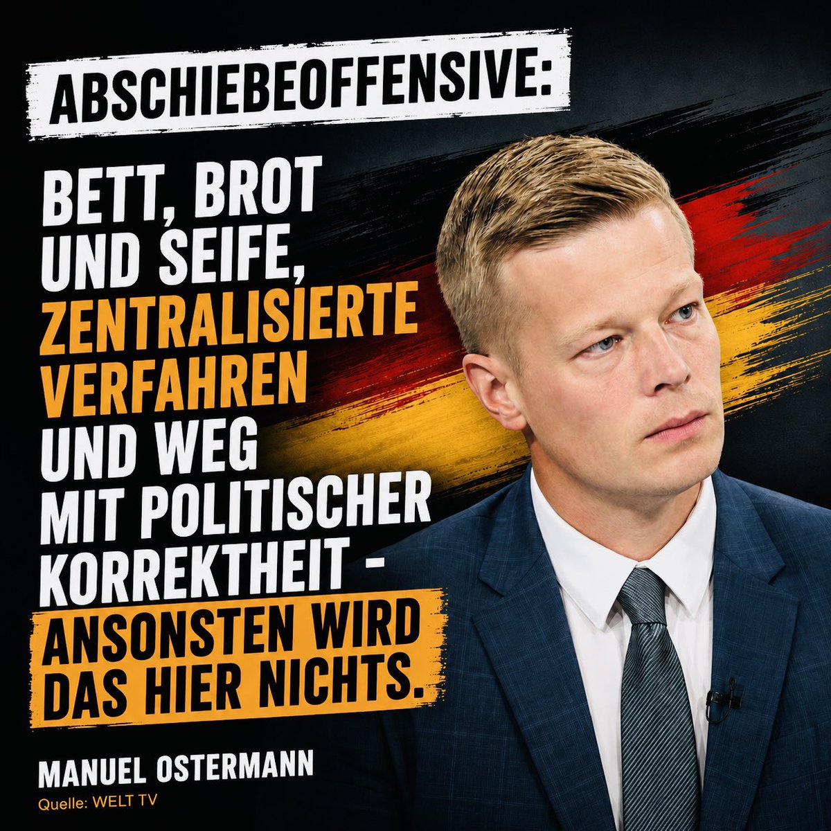 M_Ostermann's tweet photo. SCHLUSS MIT DEM WAHNSINN.
Was wir hier erleben, ist nichts weniger als sicherheitspolitisches Versagen.
Nicht der einzelne Sachbearbeiter ist das Problem.
Das Problem ist eine lethargische und ideologisch geprägte Migrationspolitik, die seit Jahren notwendiges Handeln verhindert.
Wer Sicherheit gewährleisten will, muss endlich handeln – konsequent, rechtsstaatlich und ohne politische Scheuklappen.

https://t.co/N4KoQXohwk