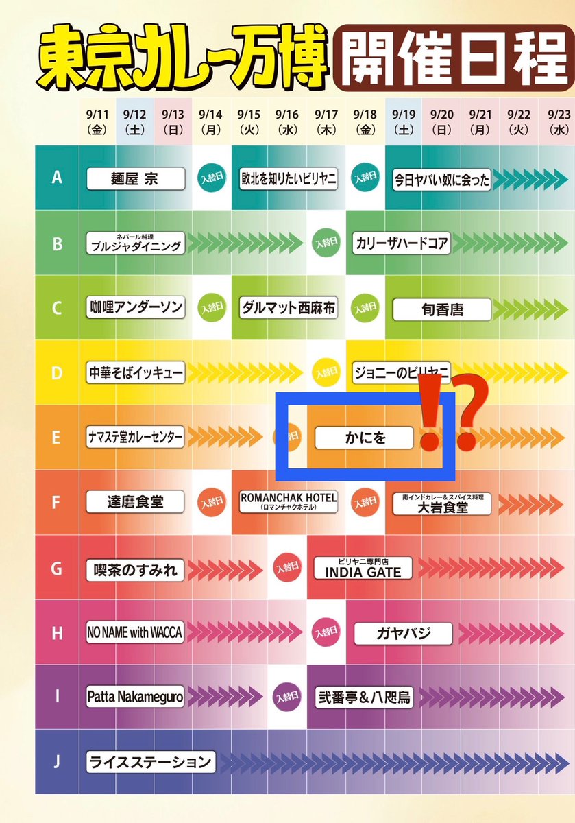 カレー万博の出店予告