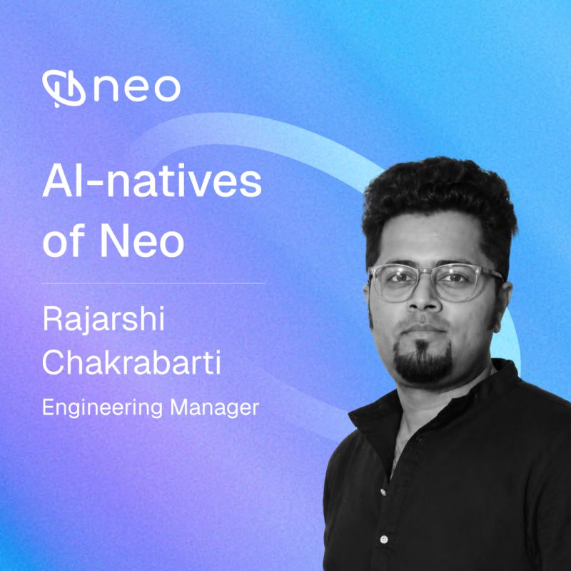 neoworkos's tweet photo. Most apps make you wait for the server before anything happens. Rajarshi's team builds apps that don't wait.

Meet Rajarshi Chakrabarti, Engineering Manager at @neoworkos, focused on client-side engineering.

"I'm not from a CS background. Core electronics, actually. My family still asks me why I ended up in software and I never had a clean answer. I just kept finding my way back to code."

He was one of Neo's first two engineers.

The architecture he walked into flips how most web apps work. Instead of the client asking the server for data and waiting, the browser keeps a working copy of the backend database, so the client already has the answer before it thinks to ask.

Rajarshi's team writes the specs and tech designs themselves, then hands that to AI to build. Development now takes up about 30% of the total effort.
