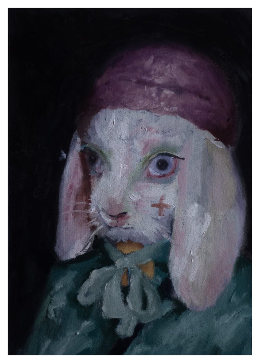 AlfredoSc__'s tweet photo. A few months ago, a girl and I fell in love. She told me she liked rabbits, so I painted her a picture of a rabbit wearing her favourite Aufit. https://t.co/5F9BSjRidA