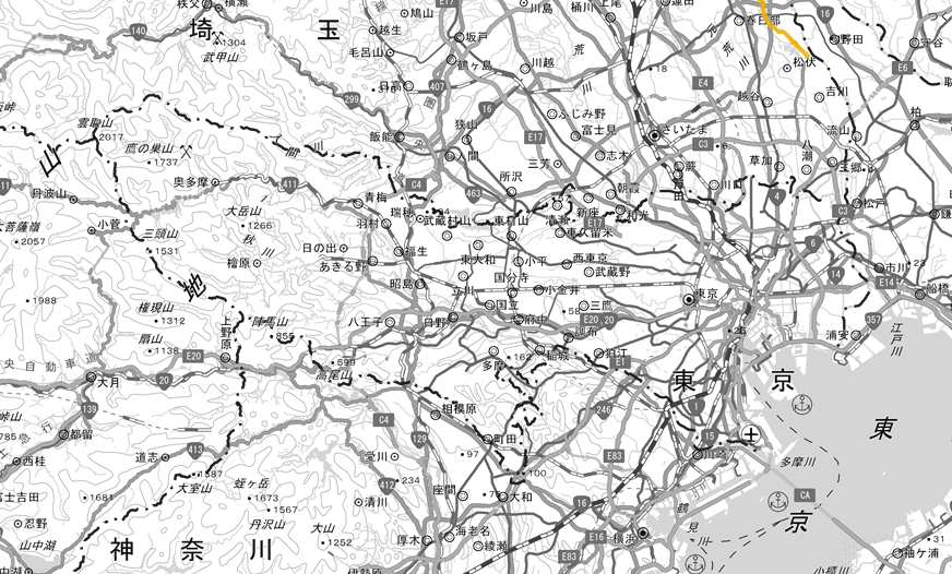 NKT24Rider's tweet photo. 全国の広域農道を集めてみて思ったけど、東京には無い。調べた限り１本も無い。名前の無い小規模な一般農道しかない。そりゃあ東京の人が勘違いしてたりピンと来ないのもわかる。田んぼのあぜ道を60km/hで走れないので文句言ってるように感じちゃうんだろうな。田舎はメイン通りがそれだったりするんだよ