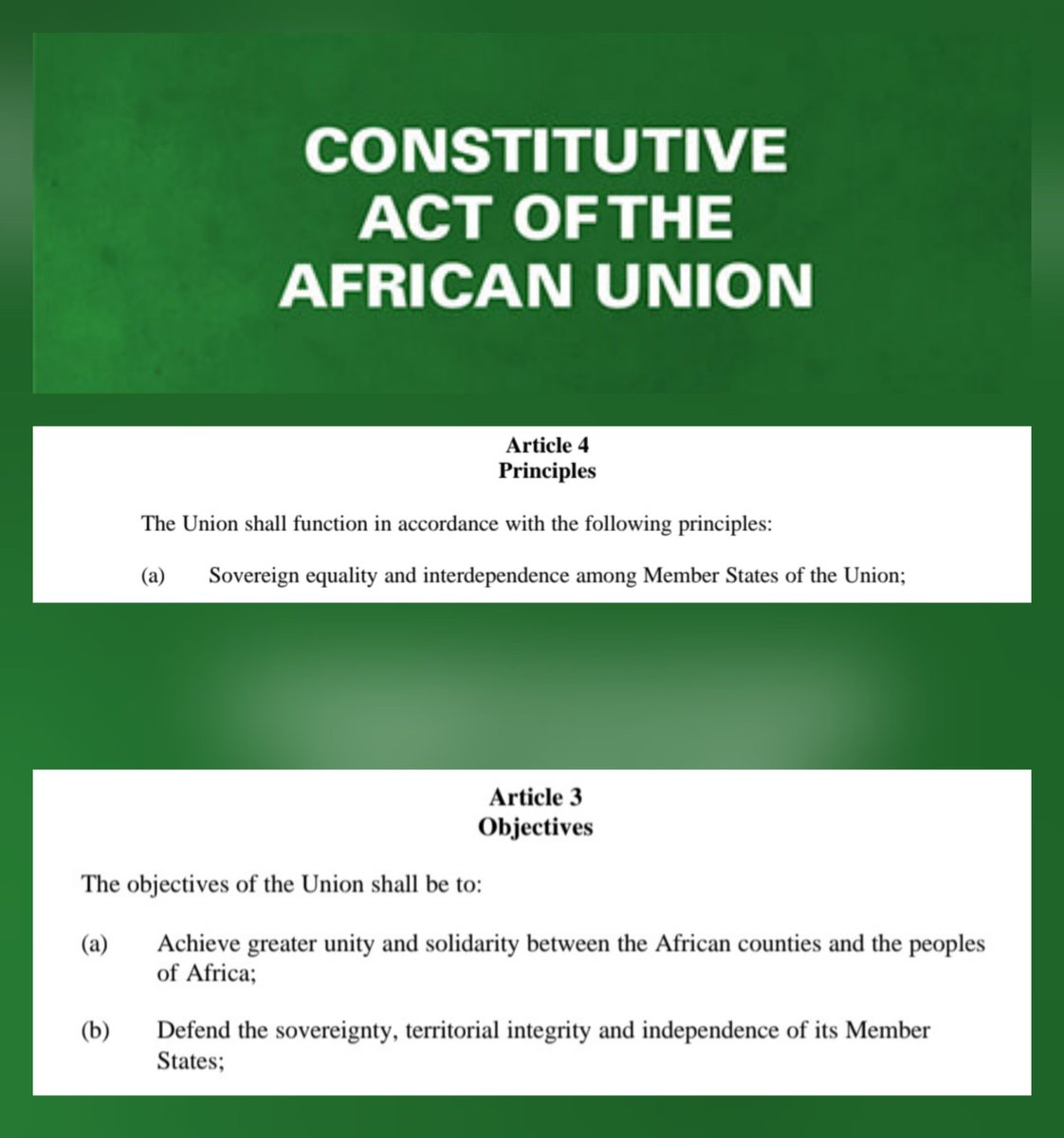 biniamb's tweet photo. The @_AfricanUnion must confront and counter expansionist ambitions with unwavering resolve. The sovereignty, territorial integrity, and political independence of African States are non-negotiable and must be defended without compromise. @AUC_PAPS https://t.co/WIvDO2XoEc