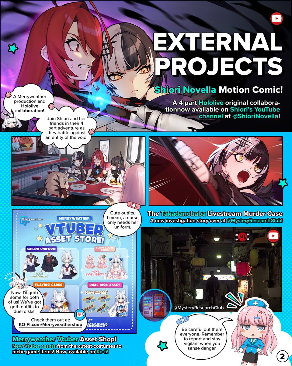 Merryweatherey's tweet photo. Merryweather City News #3

Clinic of Horrors is back?! Official Hololive lore project for Shiori Novella! Earth-Chan Dub featuring Vox Akuma, Veibae, and many other vtubers!

Read it all in this month's issue! https://t.co/MJBPVsO2LG