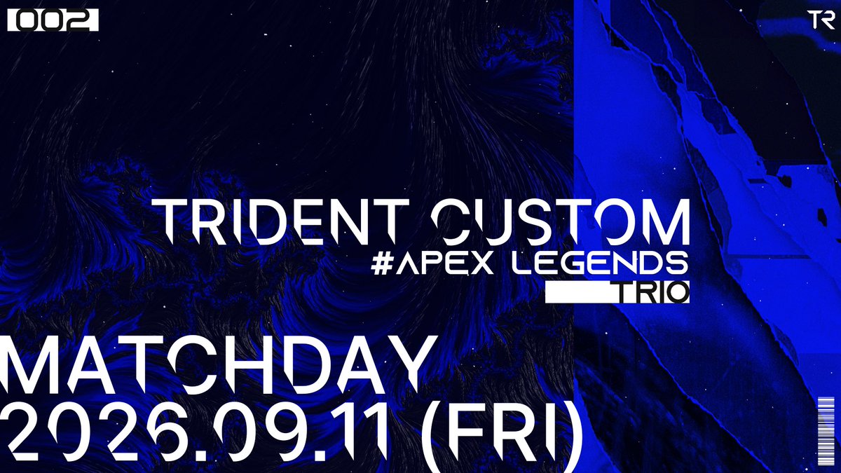 TRIDENTGG5's tweet photo. ／
⚔️ TRIDENT CUSTOM #2 開催❗️
＼

🗓️ 9月11日(金) 21:00〜

前回に引き続き今回も実力者たちが集結！

TRIDENT 公式YouTubeで神視点配信📺 
https://t.co/M2PnjR35AJ

#TRカスタム #ApexLegends https://t.co/AMPFuwDiuT
