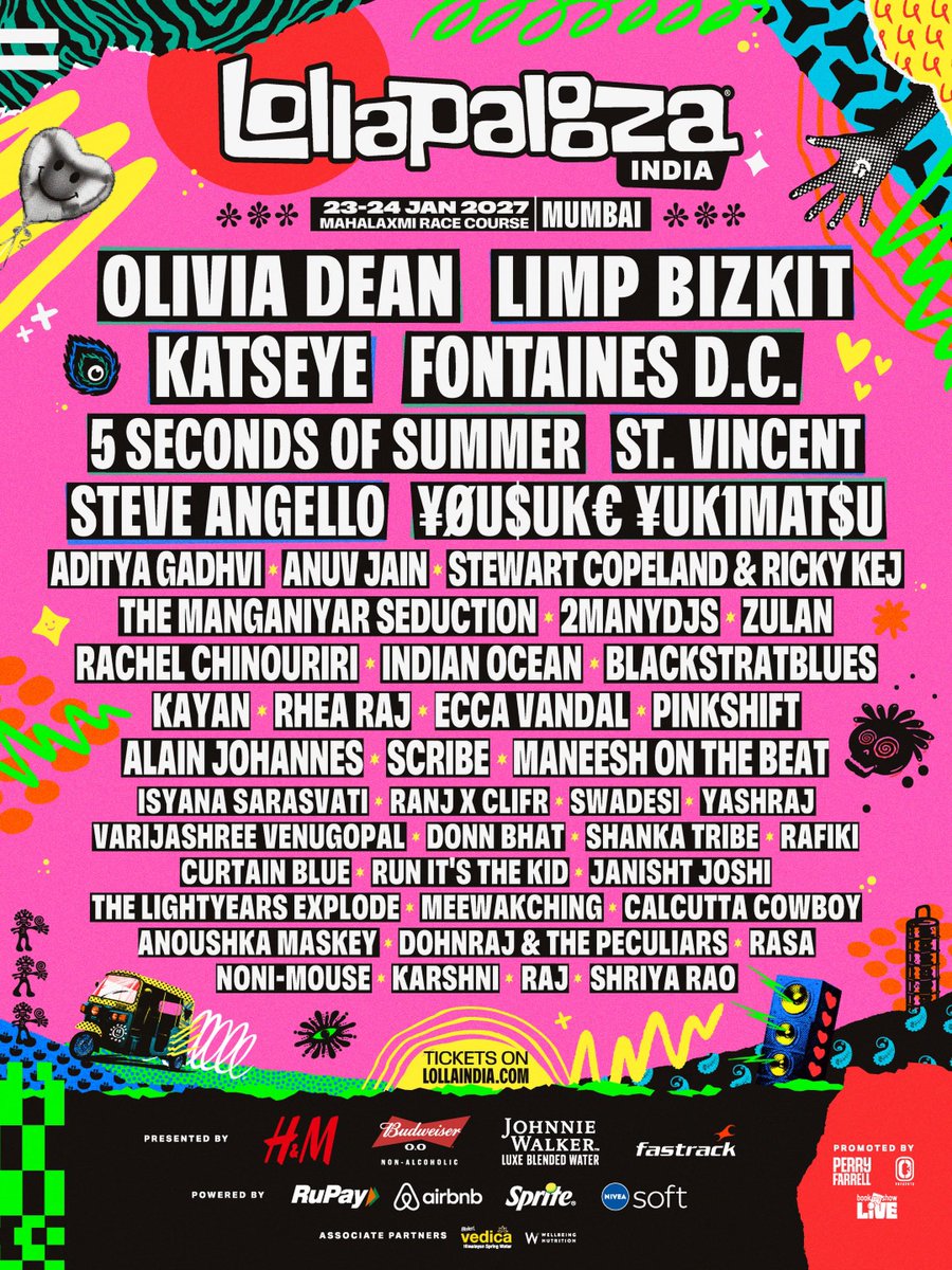 iamstake's tweet photo. 🚨 LOLLAPALOOZA INDIA 2027 LINEUP

OUT NOW 👇 https://t.co/S7LVXiCU16