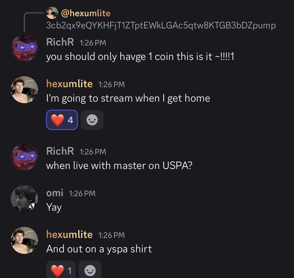 KinglodieSol's tweet photo. Yoo @hexumlite just announced in his discord he is going live on $USPA in a USPA tshirt lol.

Send that shit

3cb2qx9eQYKHFjT1ZTptEWkLGAc5qtw8KTGB3bDZpump https://t.co/dhB29CuwmK