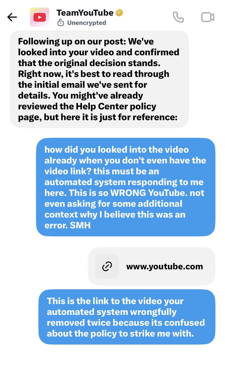 WOTSChannel's tweet photo. @TeamYouTube I do not accept a generic statement that “specifics cannot be provided to prevent circumvention” as a sufficient answer when I am the channel owner asking about my own video. @YouTube @YouTubeCreators @UpdatesFromYT https://t.co/SnW0hbgyzI