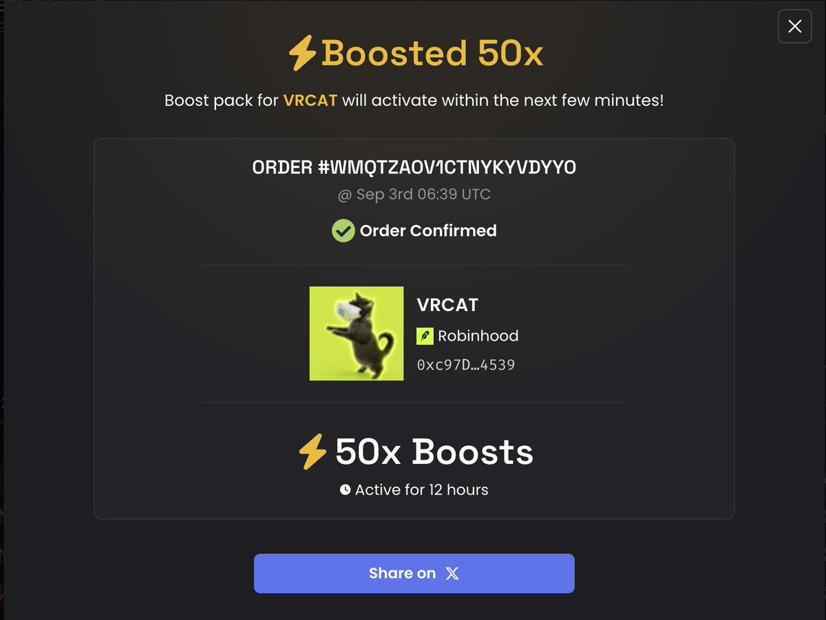 VRCAT_RH's tweet photo. x50 boosts active! let's send it! $VRCAT https://t.co/FAev0FPn17