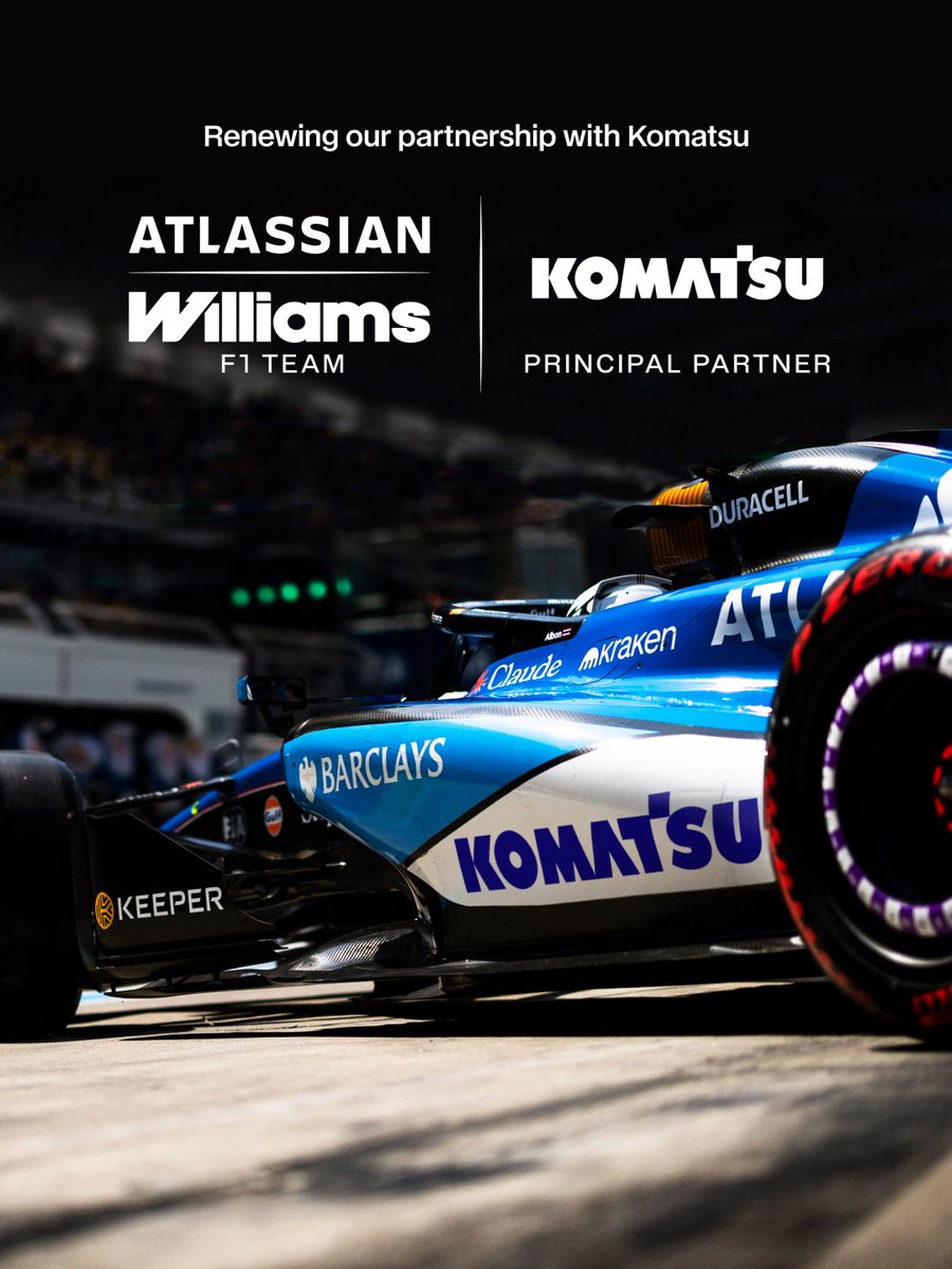 WilliamsRacing's tweet photo. We’re proud to announce that we’ve renewed our long-term partnership with Komatsu.

Since they joined us in 2024, we’ve worked together to build a partnership that makes real impact. Now we’re taking it a step further, working together on technical projects starting this autumn.

Find out more here: https://t.co/jtqAtJvHRU