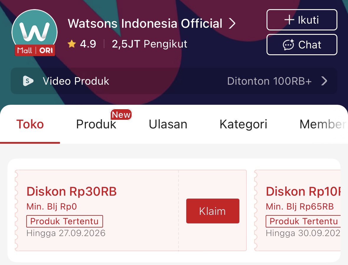etherealn_'s tweet photo. Eh Watsons ada diskon 30ribu lohh, klaim cepett
https://t.co/QmEw2plh3t https://t.co/57j1LjWtC0