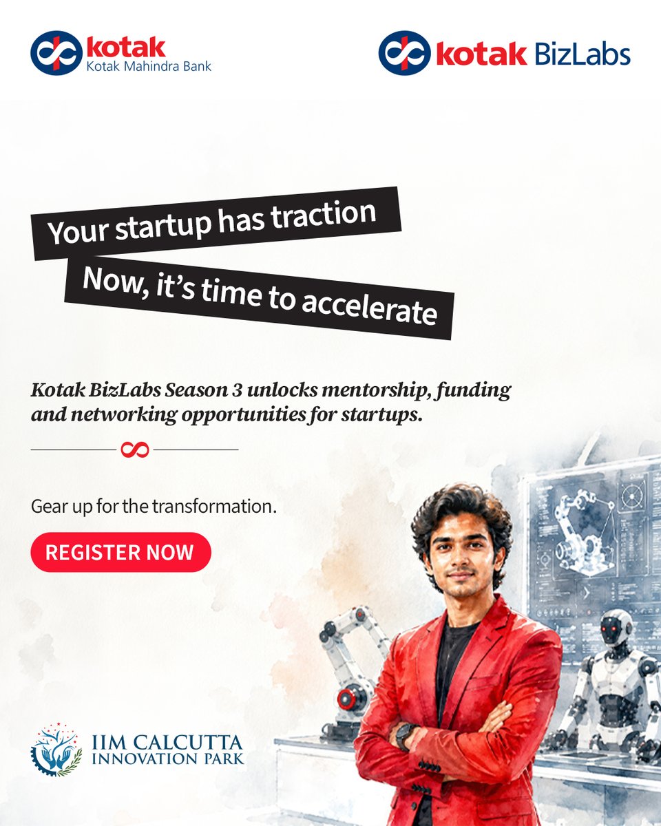 IIMCIP's tweet photo. Kotak BizLabs Accelerator – Season 3 is now open for #startups across India in #AgriTech, #FinTech, #EdTech, #DeepTech, #ClimateTech, #CleanTech, #Sustainability, #WasteManagement, #Manufacturing &amp; Indigenous Art &amp; Craft.

Apply Now: https://t.co/g76Y0SCbQn

@KotakBankLtd https://t.co/4Vqpj01PgE