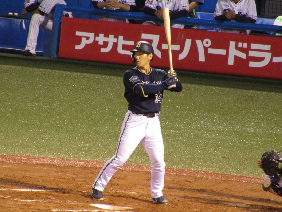 hithit4141's tweet photo. 2019年のオリックス・吉田正尚⚾          
＠神宮球場         
ヤクルトvsオリックス　6/24                         

#オリックス・バファローズ
#プロ野球 https://t.co/NO7c4lLiWW