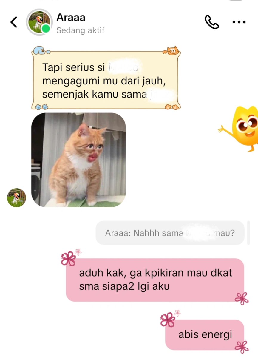 mtwwyy's tweet photo. NAH AH 😭 yg kanan chat dia sma kak ara.. kek.. kok iso seh.. b aja loh ak, ak jg gada kpikiran dket sma siapapun.. 😔😔 https://t.co/KevX81Zw3a
