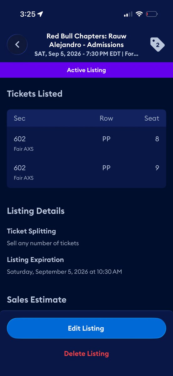 _xiacmx_'s tweet photo. Hey guys looking to sell my tickets for rauw Alejandro concert in nyc for Saturday. I bought resale tickets before he added a new date so just trying to get my money back. It’s two ticket they both are $290 each! If interested please dm me 🫰🏽
WTS•WTB•ISO https://t.co/w52UF3XGZu