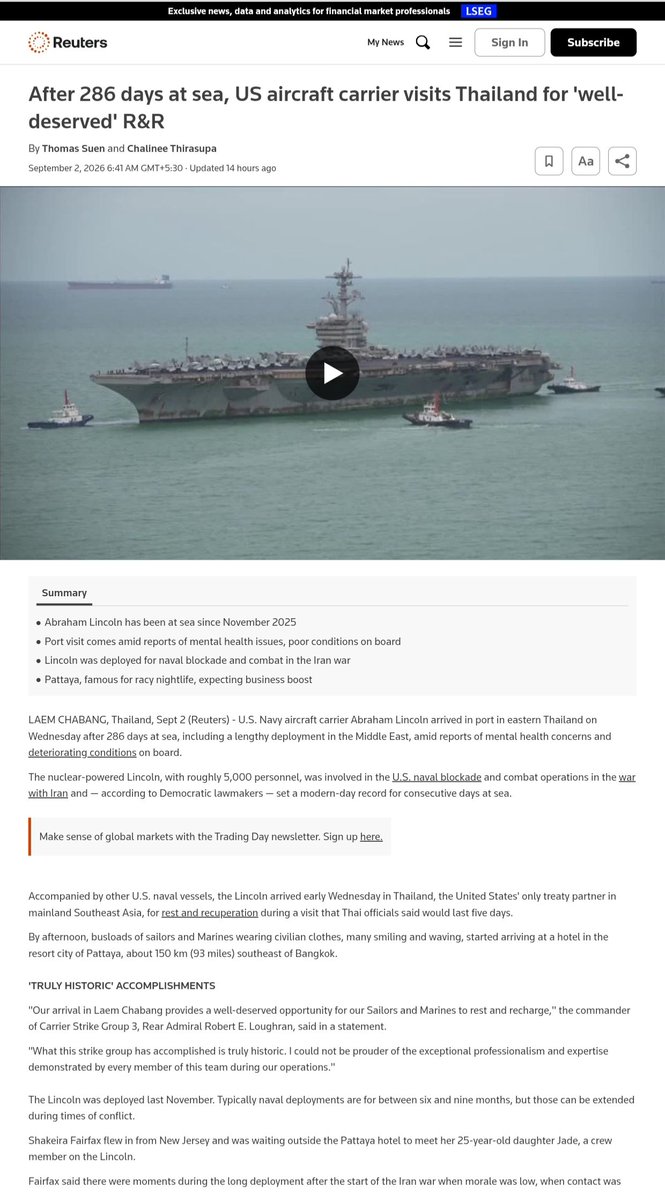 mishrayash17's tweet photo. #USIran war has started again in full scale.#USStrikesIran on 1 & 2 Sep,In retaliation #IranStrikes on Gulf like #Bahrain & #Kuwait housing US bases & targeted #Jordan with BallisticMissiles. US Navy's USS Abraham Lincoln resting in Thailand.#IranWar #StraitOfHormuz #BreakingNews https://t.co/7BELvLdJgi