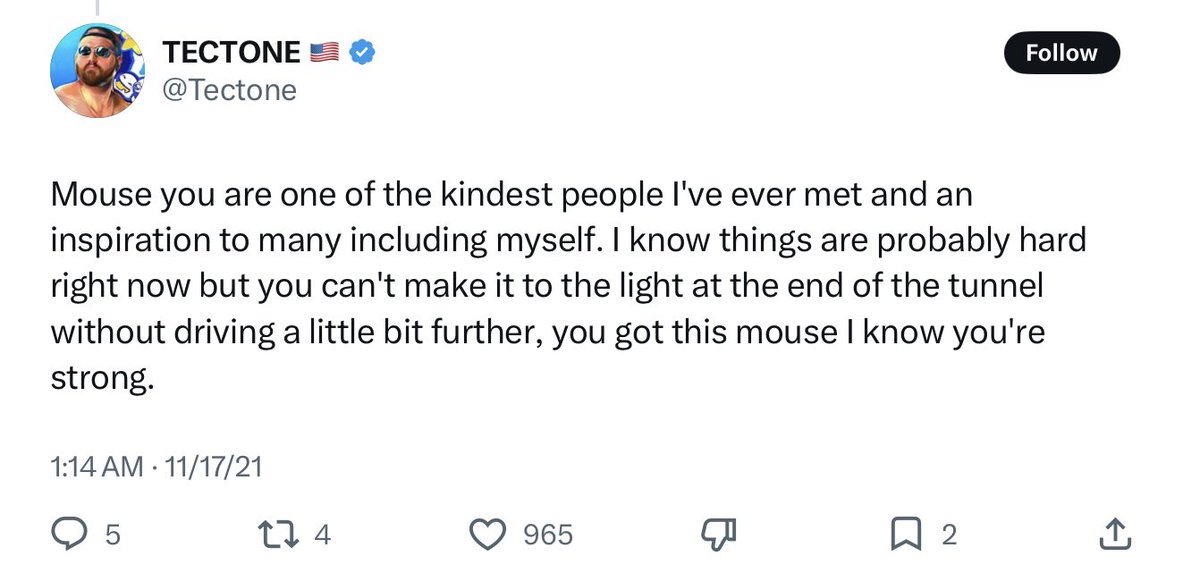 BenjaminOscar77's tweet photo. If you look back on his old tweets you’ll see that he was very humble and supportive of her as well other members of Vshojo and other vtubers alike. I remember him being a positive presence in the sphere back then when I first started watching Streamers. He wanted to be with vtubers. He knows exactly who Mouse is and how she operates. So it’s just appalling he acts like he doesn’t know her just to farm engagement and views for attention and money. What a sad excuse for a human being. 

He ruined his own life and reputation with the choices he made and the way he talks now or the people he hangs out with. It’s no one else’s fault but his if people don’t want to be around him. 

 This is the path he walks alone.