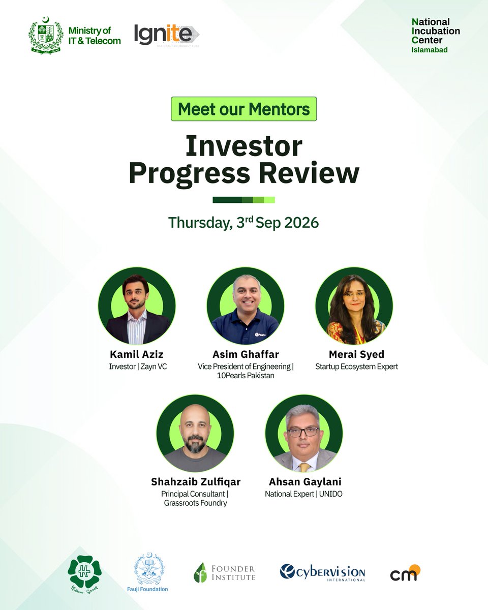 NICI_Pakistan's tweet photo. NIC Islamabad’s Founder Institute Cohort 5 founders took on the Investor Progress Review, gaining valuable mentor feedback and insights to strengthen their ventures and move closer to investment readiness. 

#NICIslamabad #FounderInstitute #Cohort5 #StartupPakistan https://t.co/dTkjWOGpbe