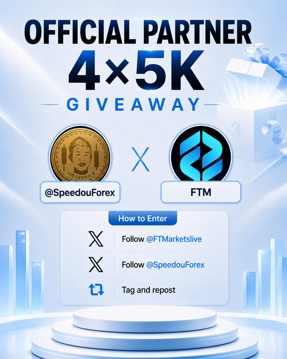 SpeedouForex's tweet photo. Giveaway to celebrate this new chapter 🔥 

4X $5k accounts for free.

Follow:  @Ye_FTM  @ftmarketslive  @SpeedouForex @FTMAfrica @NasaraCapital 

Sign up here and drop screenshots: https://t.co/yEZgE4AIIs

RT Tag a friend and tell them about the September discount 

Ends in 3 days