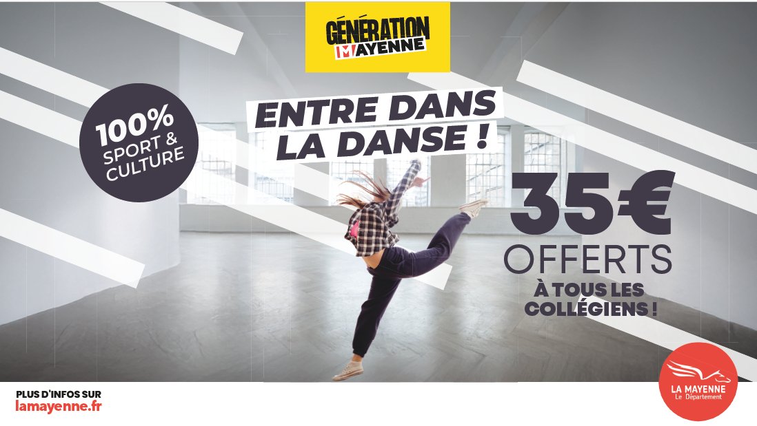 lamayenne's tweet photo. 🎒 [#GENERATIONMAYENNE] Le dispositif continue pour la rentrée 2026-2027 ! 🧡

Le Département aide les collégiens mayennais à pratiquer une activité sportive ou culturelle avec 35 € offerts par élève. ⚽🎭🎶

👉 Infos et demande : https://t.co/8rgVhWTaRl https://t.co/I3kOvNGYNE