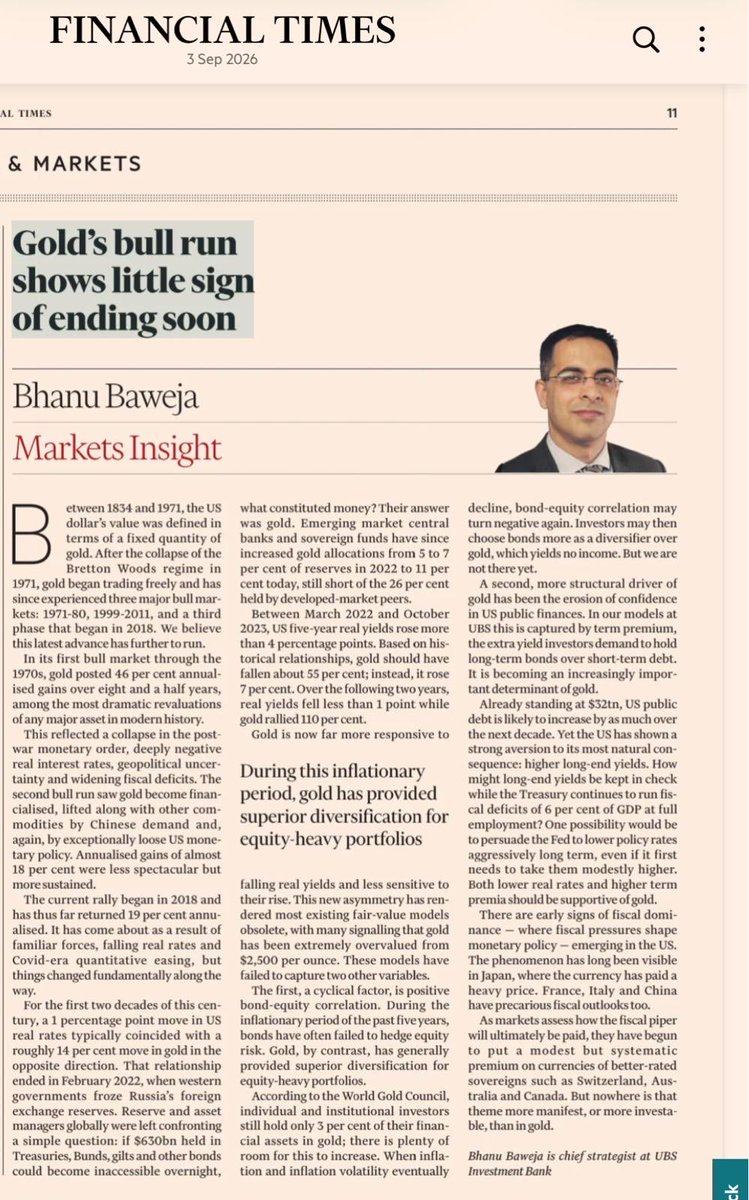 Ole_S_Hansen's tweet photo. #Gold from @FT https://t.co/Gcmp8MMcuW