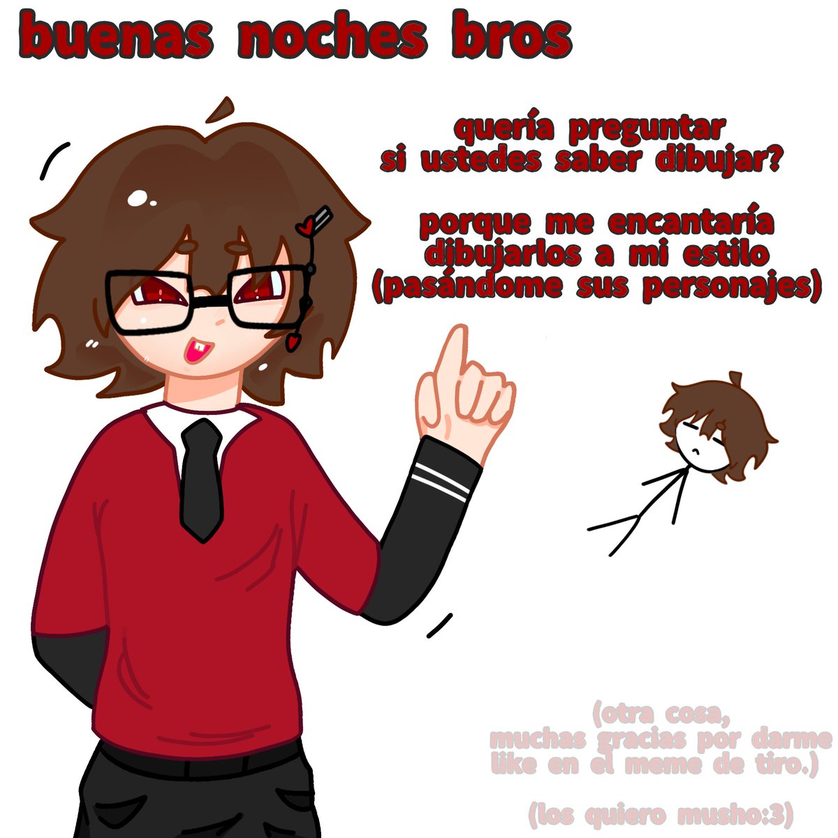 Matty44XD's tweet photo. Si es posible pasen sus oc's por privado o por los comentarios :v
-
-
-
-
#Dibujo #artedigital
Estoy tratando de avanzar como un streamer espero sepan entender 👋🏻🩸/ https://t.co/mnb6DUb3wv
