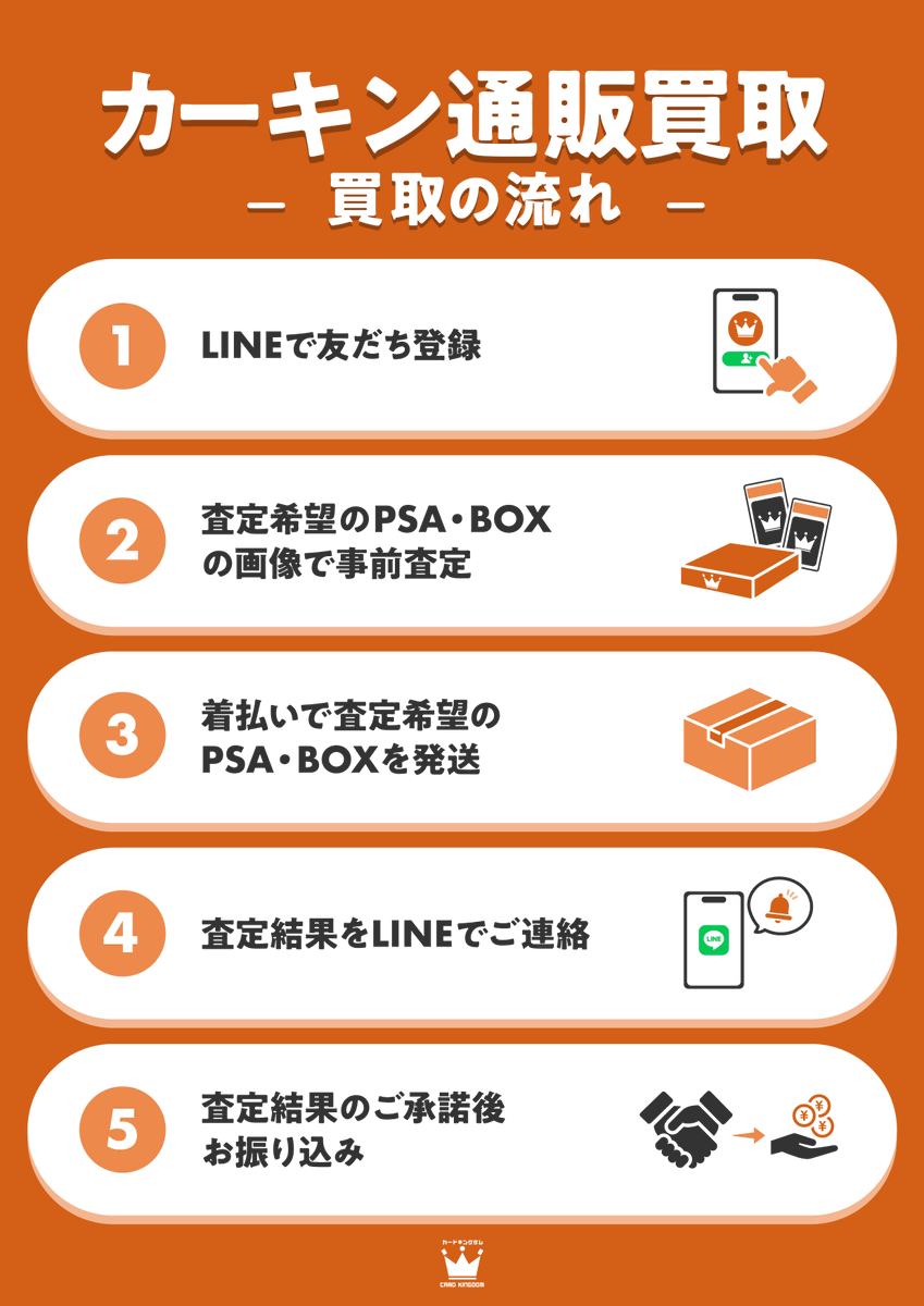 ck_tuuhan's tweet photo. お持ちのPSA鑑定品や未開封BOX、眠っていませんか？
「カーキン通販」の買取はLINEで画像を送るだけ✨

 送料はカーキン負担でとってもカンタン📦 
5ステップで完了します😊

詳しくは画像をチェック☑️
 LINE登録はこちら👇 https://t.co/vKGLOR3RNf

皆様のご利用をお待ちしております！ https://t.co/dqTlTVV4P7