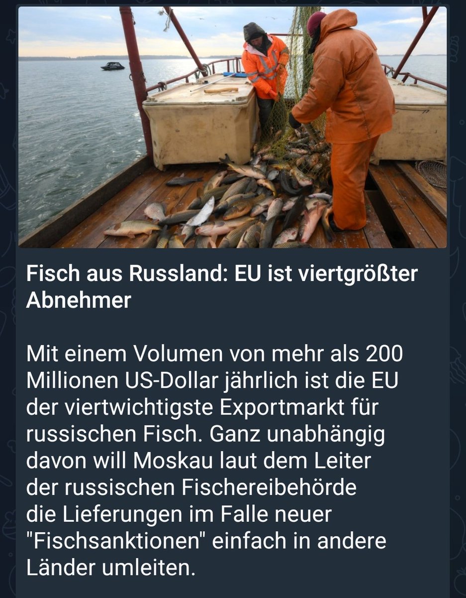 MikeMalinki1's tweet photo. Nicht nur Gas und Benzin wird fast unbezahlbar, auch der Fisch wird richtig teuer...
Aber die Deutschen haben es ja... https://t.co/plMTnNW3B7