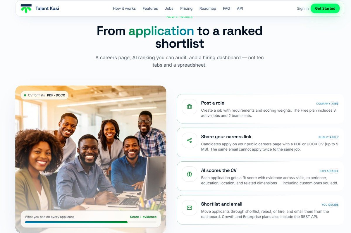 Oliveria53798's tweet photo. Your next hire shouldn’t be buried in a pile of CVs.

 📌 @TalentKasi helps businesses post jobs, manage applicants and see ranked applicants in one digital hiring experience.

Explore: https://t.co/3OUMaRiuxl | Request a quick demo.

Powered by @SumicUg
#VisitSumic #SumicIsOpen https://t.co/h4rTyrzCef
