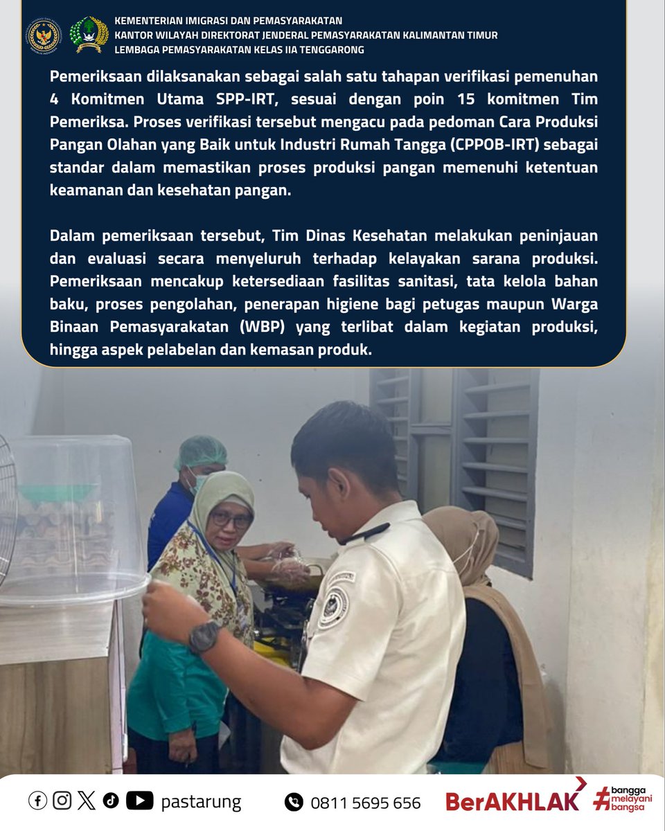 pastarung's tweet photo. Pastikan Fasilitas Sehat dan Layak!

Lapas Kelas IIA Tenggarong menerima kunjungan Dinas Kesehatan dalam rangka pemeriksaan sarana dan prasarana Giatja di PASTARUNG. https://t.co/fAHn3NzSeD