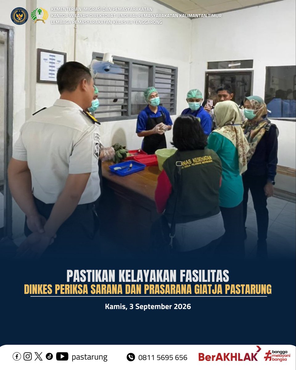 pastarung's tweet photo. Pastikan Fasilitas Sehat dan Layak!

Lapas Kelas IIA Tenggarong menerima kunjungan Dinas Kesehatan dalam rangka pemeriksaan sarana dan prasarana Giatja di PASTARUNG. https://t.co/fAHn3NzSeD