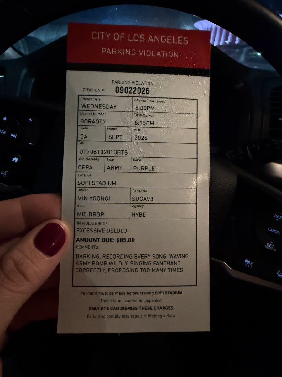 __Jubilee__'s tweet photo. This was the meanest freebie waiting on my windshield when I got back to my car after the BTS concert in LA. But I admit very clever lol https://t.co/P901HeCZ6f