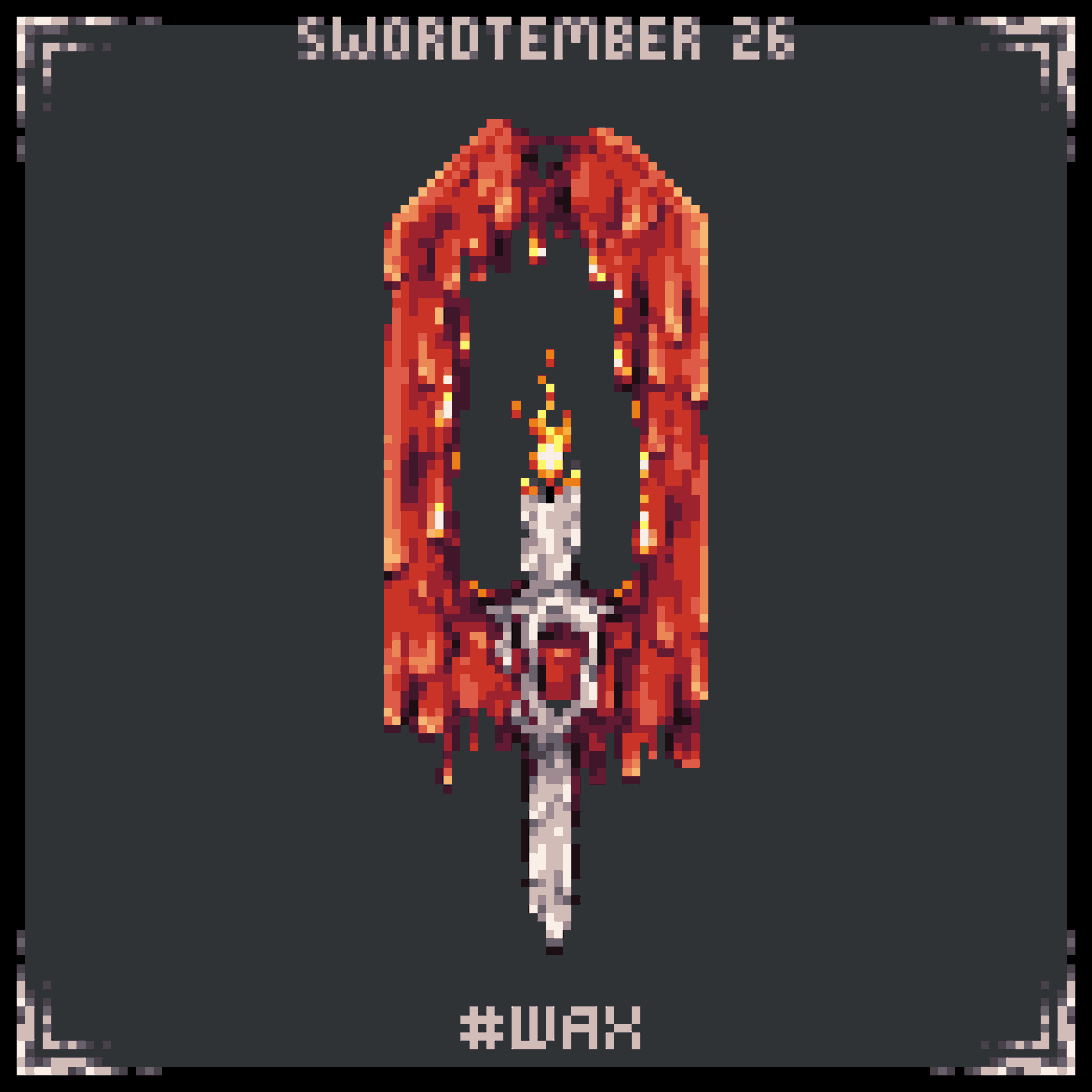 pixmarin's tweet photo. Day 3 of #swordtember - wax 🕯️ 
#pixelart https://t.co/FndGnGcugU