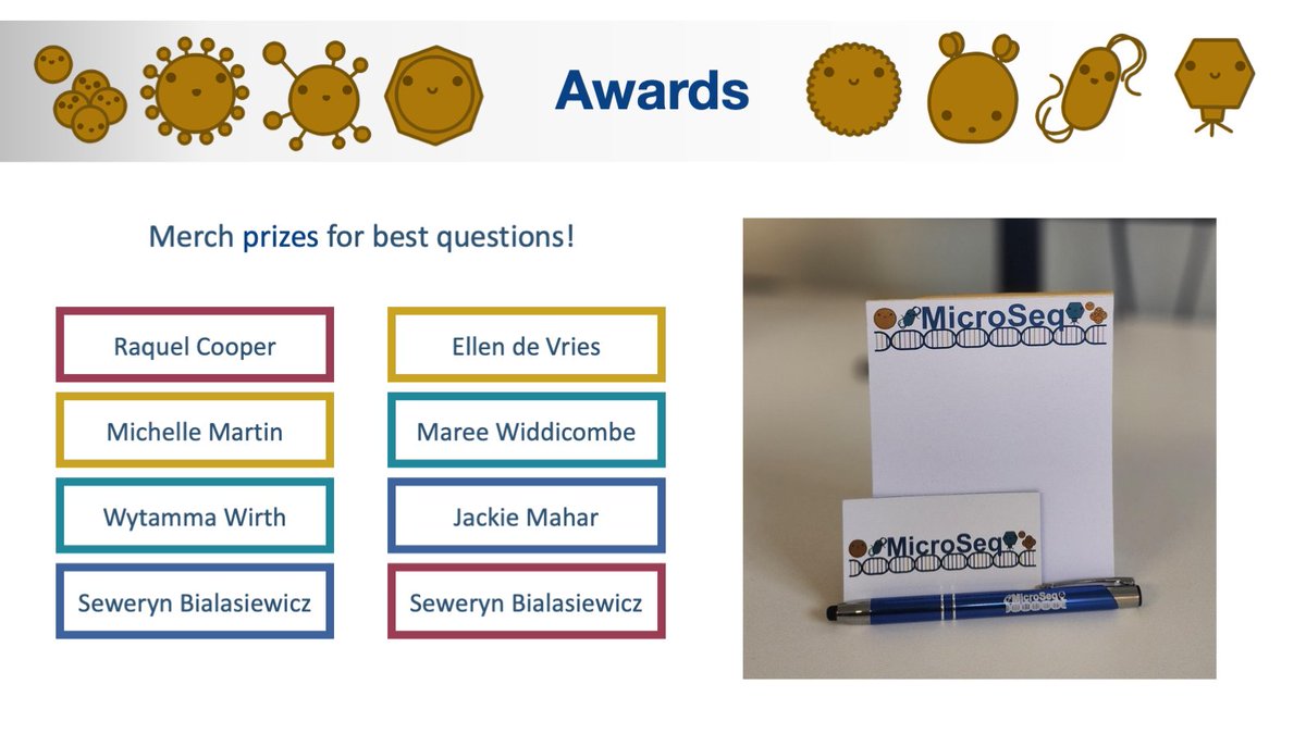 Microseq_ASM's tweet photo. This year, our best question awards go to Raquel, Ellen, Michelle, Maree, Wytamma, Jackie, and (with TWO top questions) Seweryn! We'll be in touch soon to get you your merch 🥳 https://t.co/sALtOmhU5U