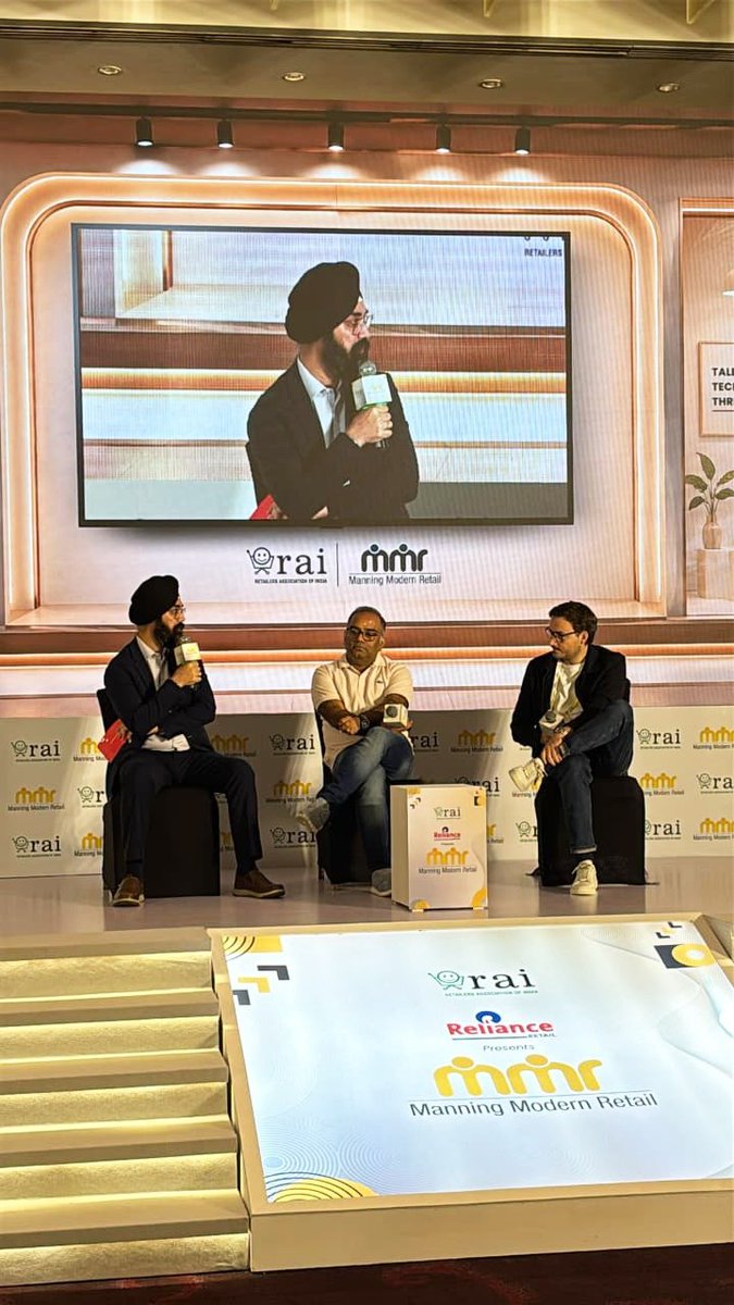 rai_india's tweet photo. The conversation continues at Manning Modern Retail 2026! ✨

Panel 2 brings together industry leaders Kavindra Mishra, Jordan Doppagne, and Balbir Singh, sharing valuable perspectives on leadership, customer experience, workplace culture, and the future of modern retail.

A powerful exchange of ideas shaping the next chapter of retail.

#MMR2026 #ManningModernRetail #RAI #FutureOfRetail #CustomerExperience #RetailTransformation