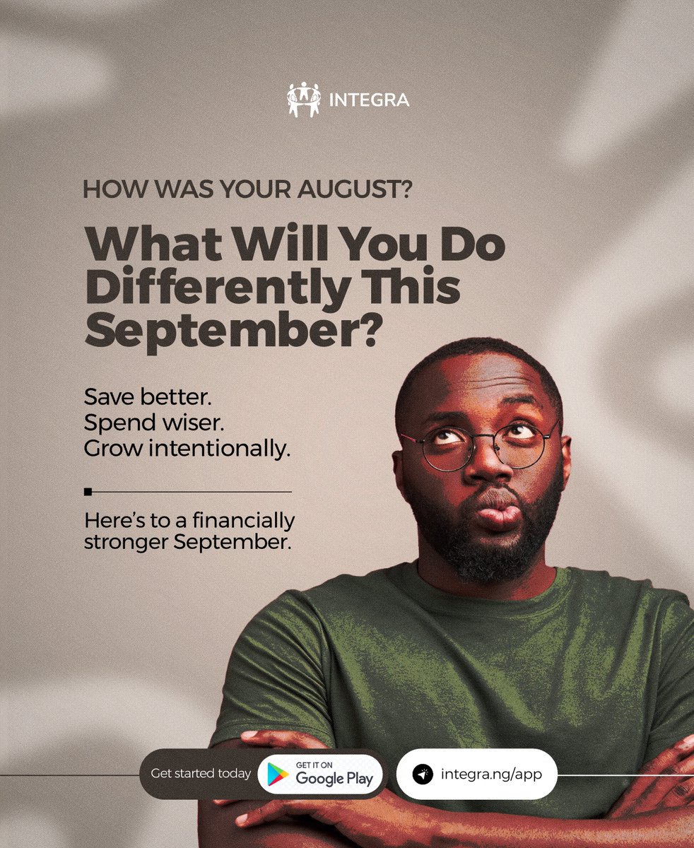 INTEGRA_NG's tweet photo. Happy September...

What's your finance decision for the month?

INTEGRA dey to help!

#INTEGRA #happynewmonth https://t.co/A8kLAePqNf