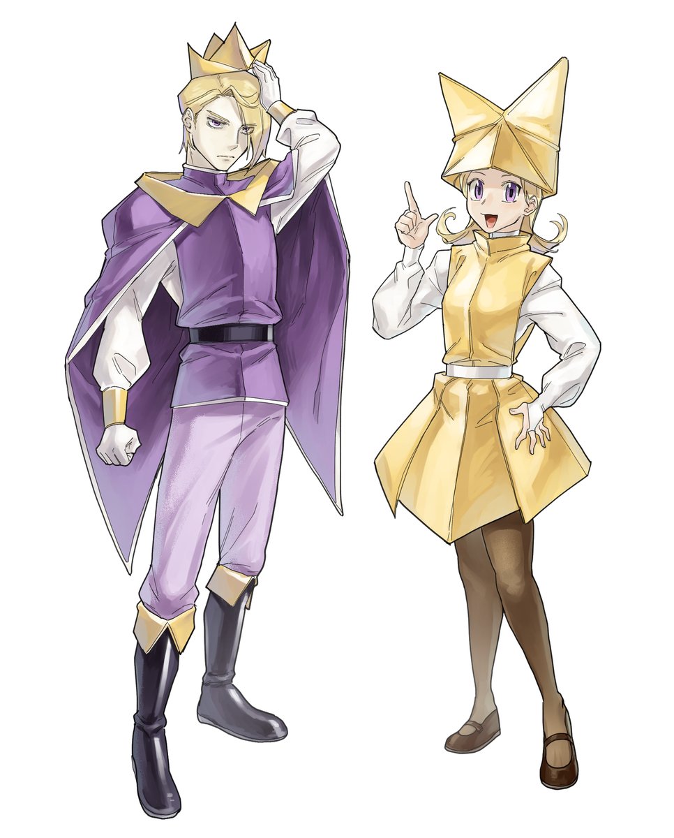 dusaME64's tweet photo. Origami Siblings Gijinka https://t.co/fGAbj6x4N4