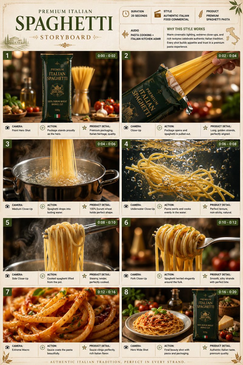Italian Spaghetti Storyboard